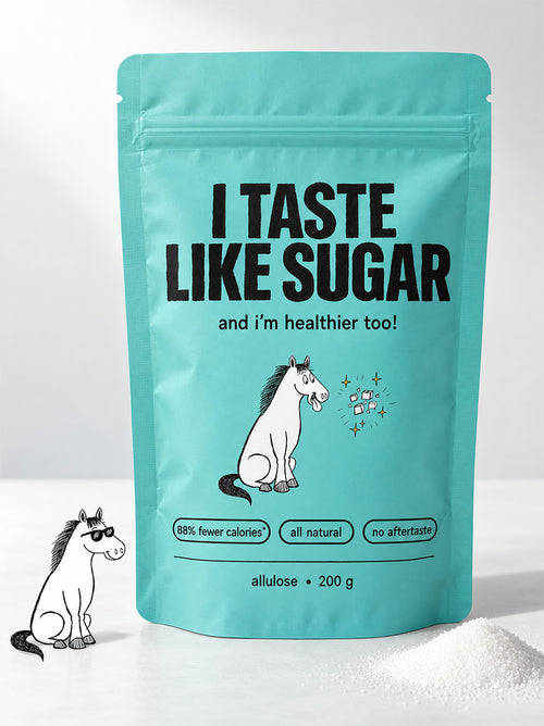 100% allulose, the natural alternative to sugar and sweeteners, in a 200 g I Taste Like Sugar pouch